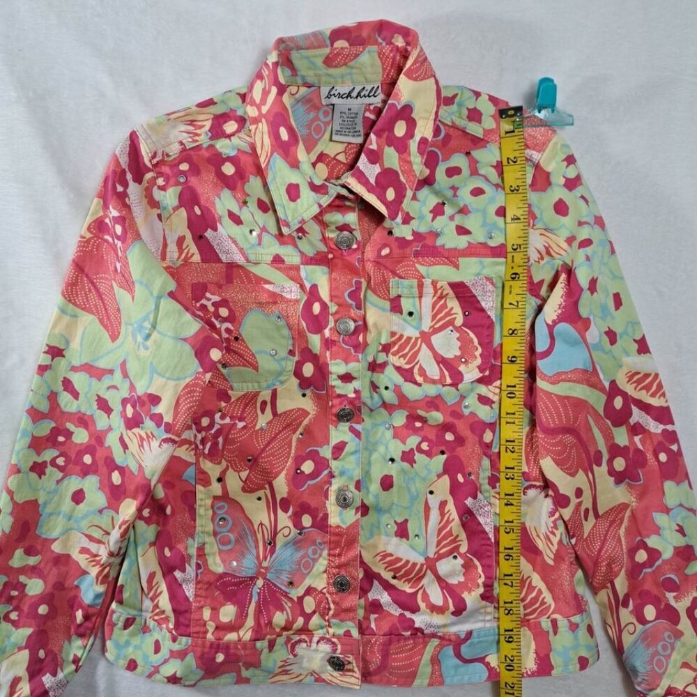 Birch Hill Casual Women's Jewel Jacket Size Medium‎ Pink Multicolor - Picture 6 of 11
